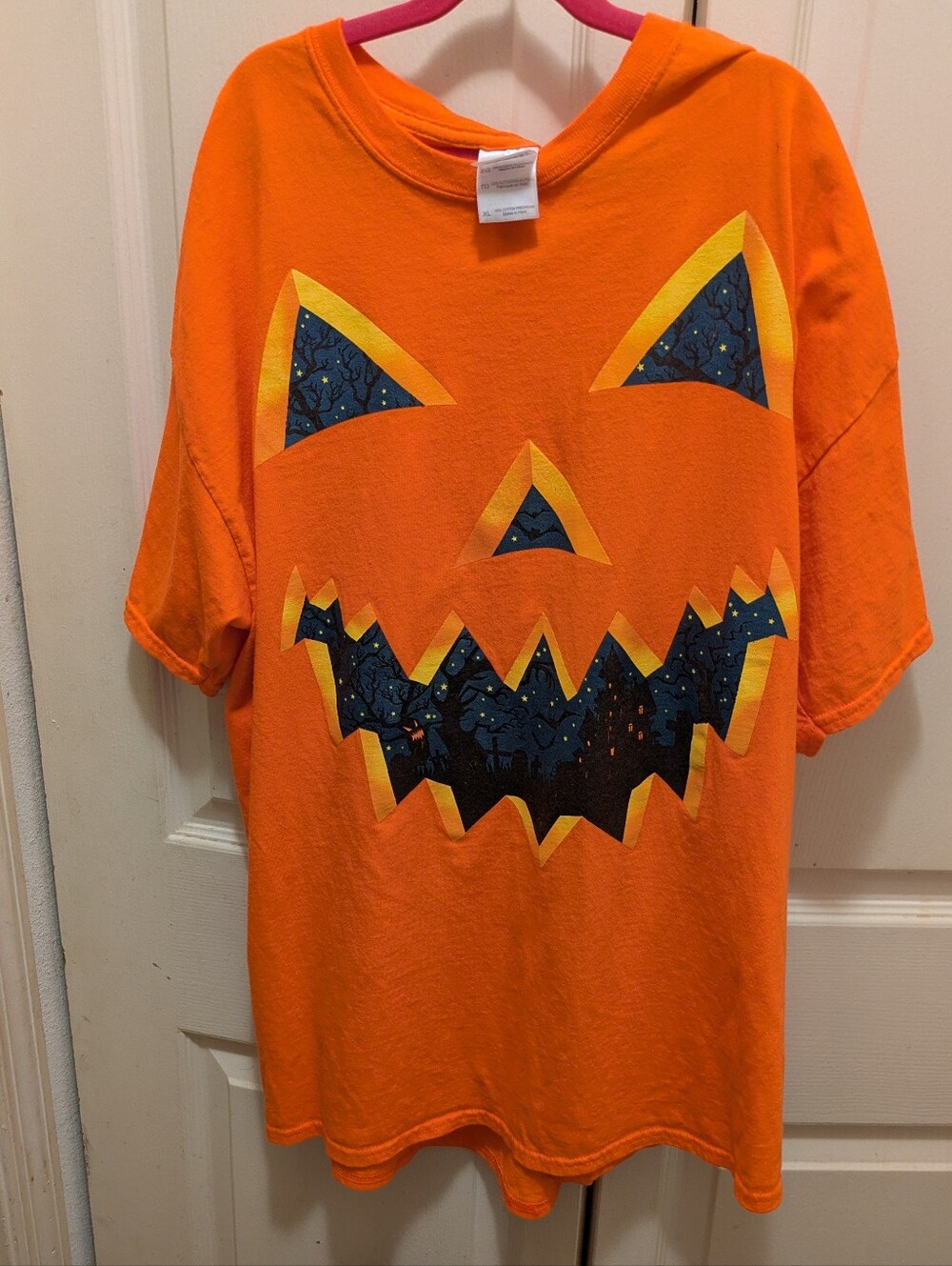 Adult Orange Jack-O'-Lantern  T-Shirt